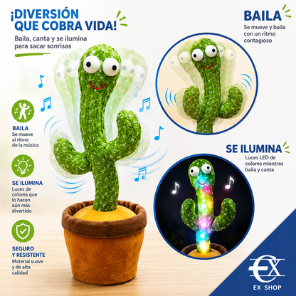 Cactus Bailarín Interactivo que Canta, Baila y Repite la Voz