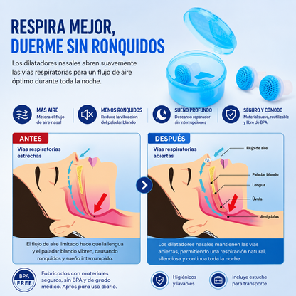 Dispositivo Nasal Antirronquidos | Más Aire. Menos Ronquidos. Mejor Descanso.