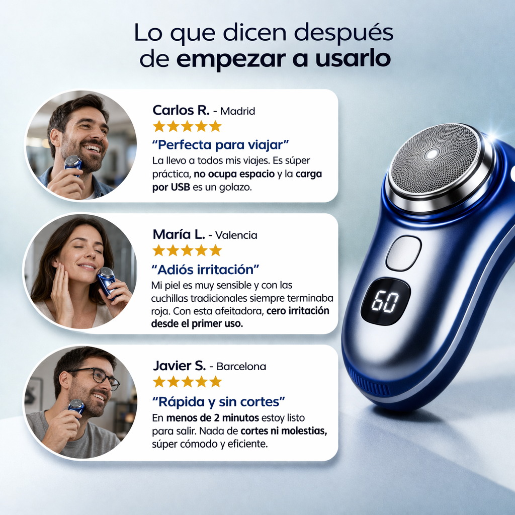 Mini Afeitadora PRO™ con Display Digital | Afeitado Rápido y Preciso
