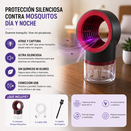 Lámpara Atrapa Mosquitos UV | Duerme Sin Picaduras Ni Zumbidos