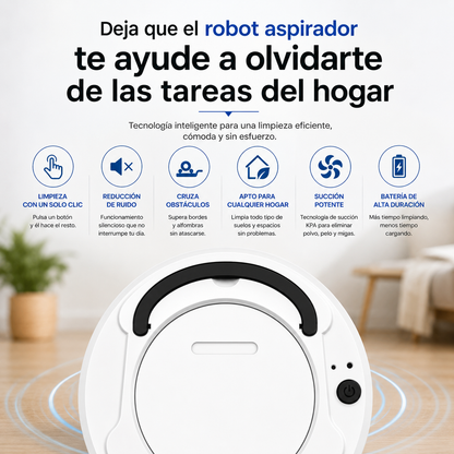 Robot Aspirador Inteligente 3 en 1 | Barre, Aspira y Friega por Ti