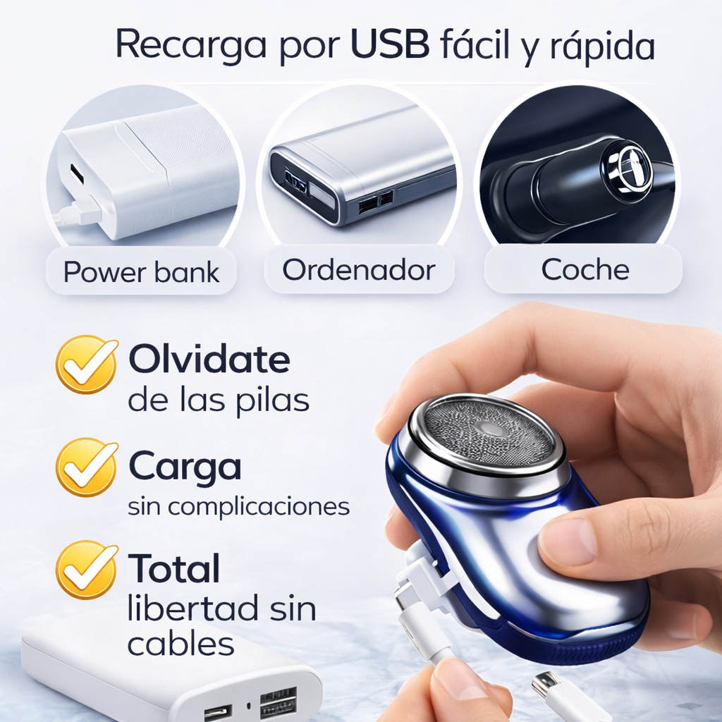 Mini Afeitadora PRO™ con Display Digital | Afeitado Rápido y Preciso