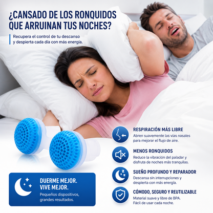 Dispositivo Nasal Antirronquidos | Más Aire. Menos Ronquidos. Mejor Descanso.