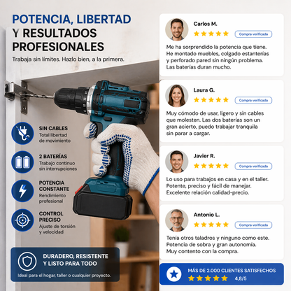 Taladro Inalámbrico – Sin Cables y Sin Interrupciones