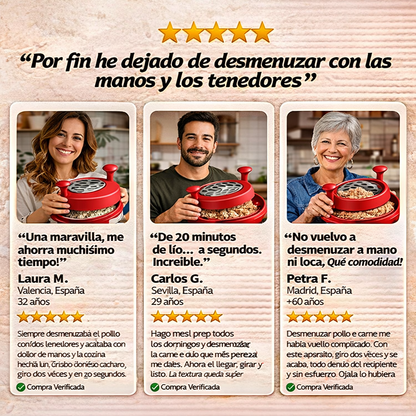 Desmenuzador de Pollo y Carne - Fácil, Limpio y en Segundos