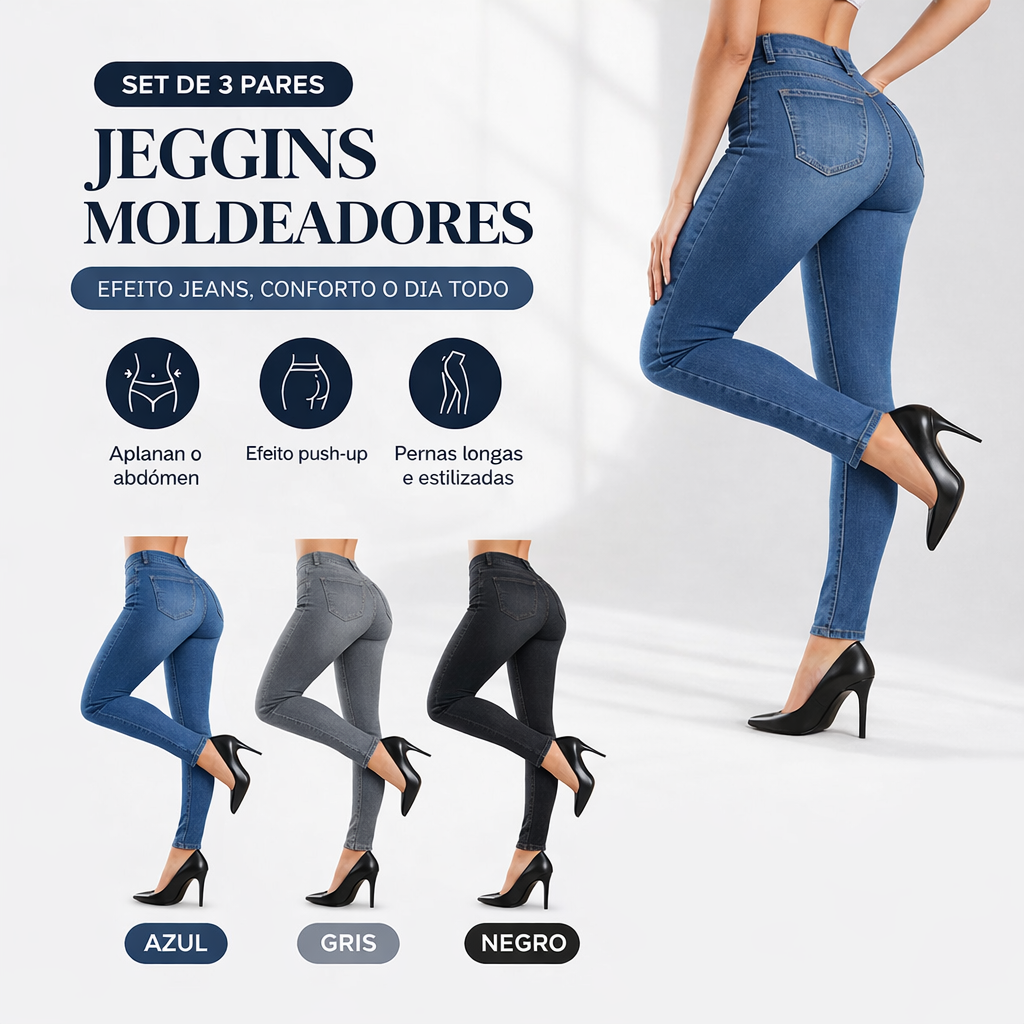 Set de 3 Jeggins Moldeadores Efecto Jeans (No Aprietan)