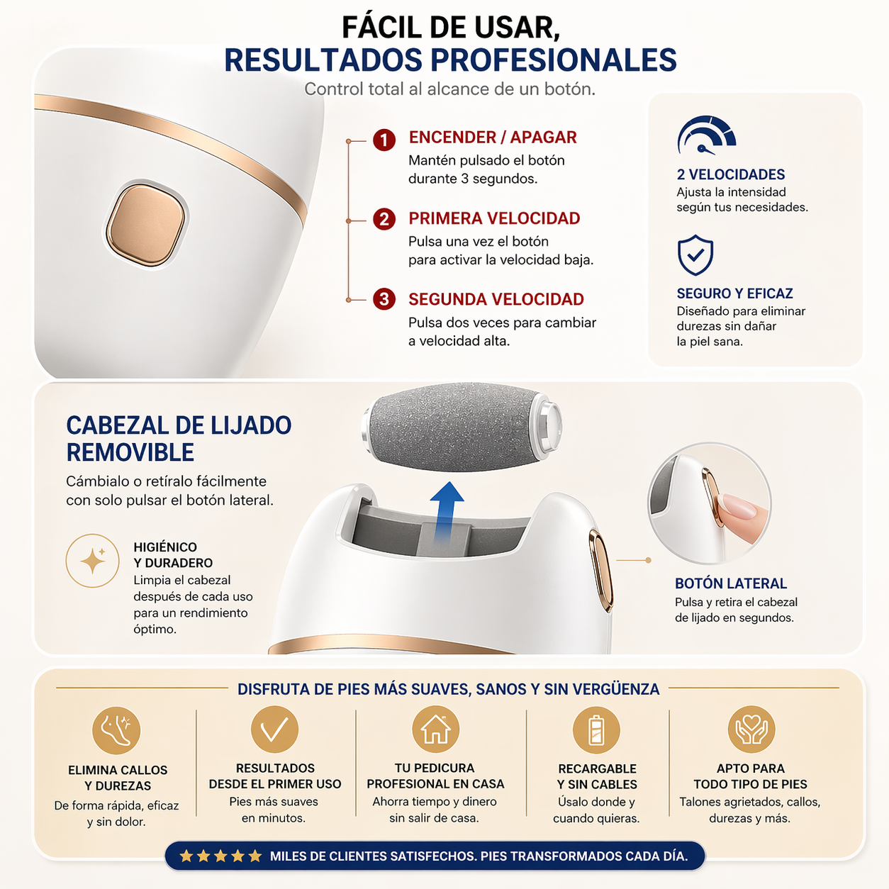 Removedor de Callos Recargable – Elimina durezas sin dolor en minutos