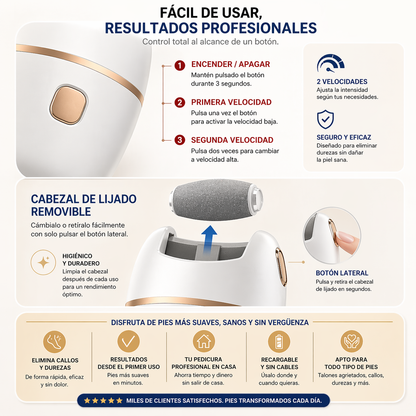 Removedor de Callos Recargable – Elimina durezas sin dolor en minutos