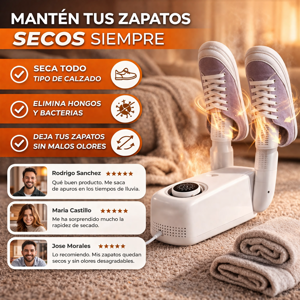 Secador de Zapatos Portátil – Elimina la Humedad y el Mal Olor en Minutos